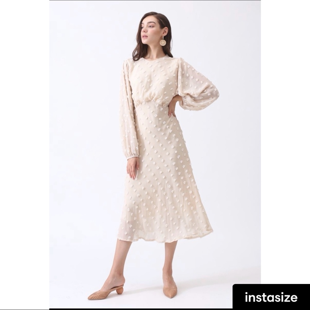 Chicwish “Cotton Candy” ivory midi dress (perfect for maternity)